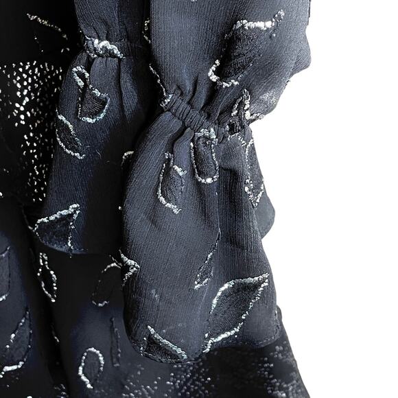 BCBG MAXAZRIA Size 4 Black Chiffon Ruffled Cocktail Mini Dress NEW WITH TAGS - Picture 10 of 16